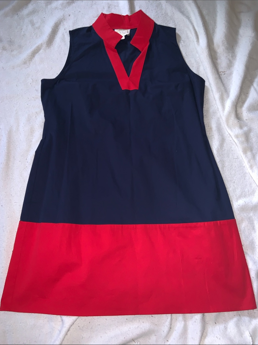 Sail to Sable shift Dress classic preppy casual career XL navy blue red